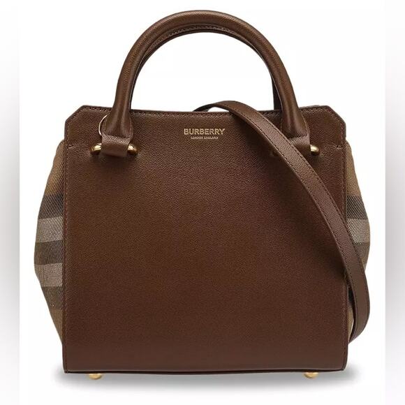 Burberry Banwell Small Brown Top Handle Bag - Picture 1 of 9